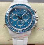 Rolex Daytona Turquoise Blue Dial White Ceramic Case Super Clone 4130 Watch